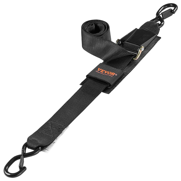 VEVOR Retractable Ratchet Straps, 5.08 cm x 121.92 cm Ratchet Tie Down Straps with Security Lock S Hooks, 2 Pack Heavy Duty Ratchet Straps with 680.4 kg Break Strength, for Trailers, Vehicles, Boat