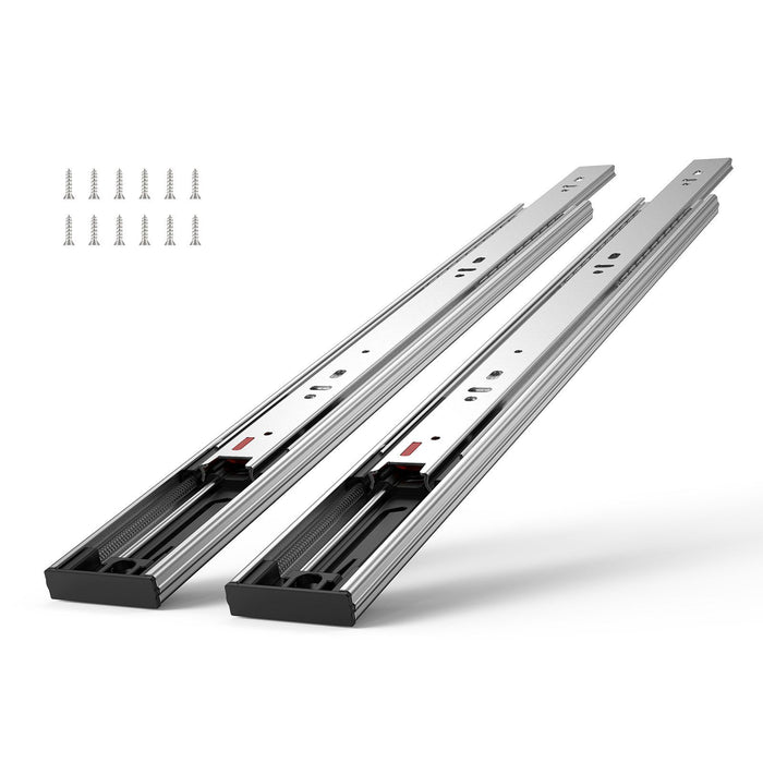 6 Pairs of 609.6mm Drawer Slides Side Mount Rails, Heavy Duty Full Extension Steel Track, Soft-Close Noiseless Guide Glides Cabinet Kitchen Runners with Ball Bearing, 100 Lbs Load Capacity