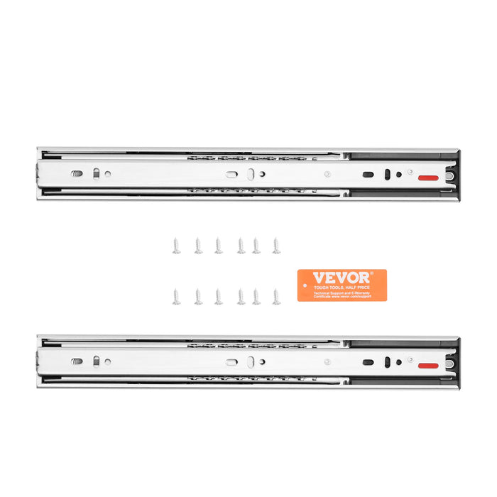 VEVOR 10 Pairs of 558.8mm Drawer Slides Side Mount Rails, Heavy Duty Full Extension Steel Track, Soft-Close Noiseless Guide Glides Cabinet Kitchen Runners with Ball Bearing, 100 Lbs Load Capacity