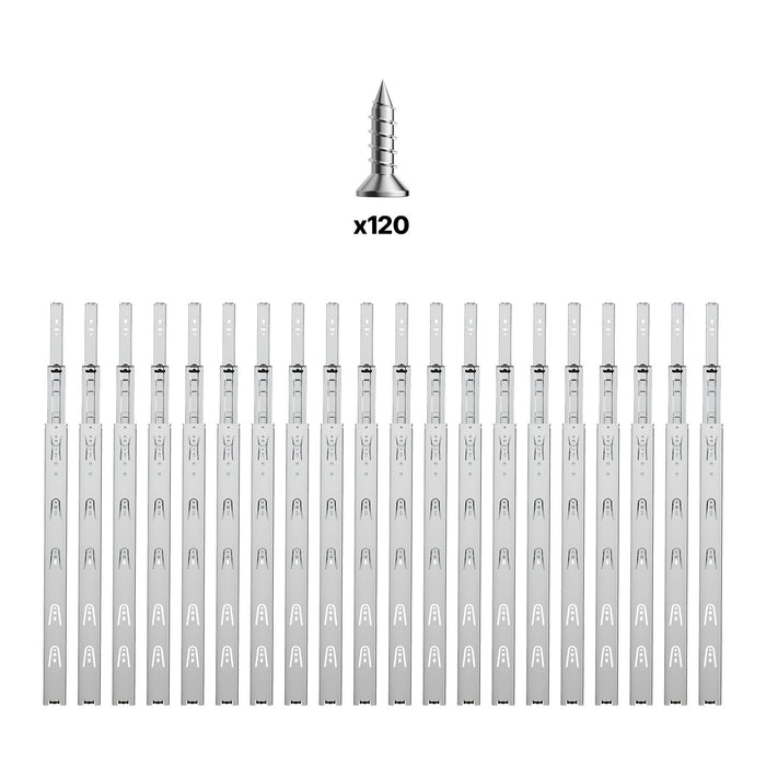 VEVOR Drawer Cabinet Slides Side Mount 22 inch 10 Pairs 100 LB Load Replacement