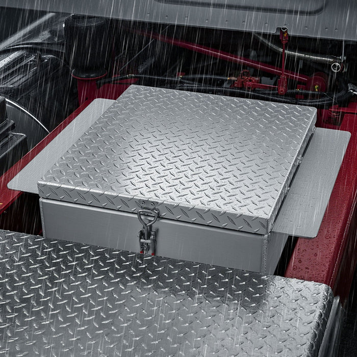 VEVOR Truck Bed Tool Box, Heavy Duty Aluminum Tool Box with Diamond Plate, Storage Toolbox Chest Organizer Supports up to 100 kg, Ideal for Pickup, Truck Bed, RV, Trailer, 770 x 610 x 230 mm, Silver