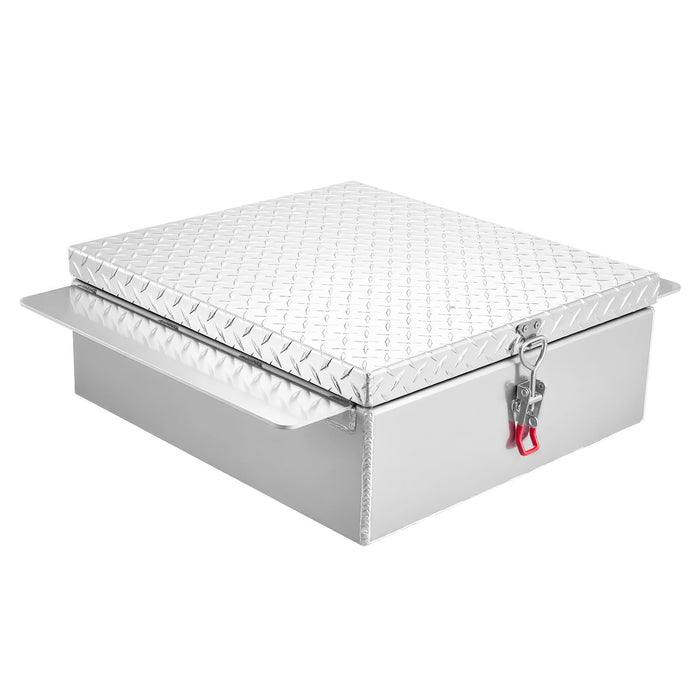 VEVOR Truck Bed Tool Box, Heavy Duty Aluminum Tool Box with Diamond Plate, Storage Toolbox Chest Organizer Supports up to 100 kg, Ideal for Pickup, Truck Bed, RV, Trailer, 770 x 610 x 230 mm, Silver