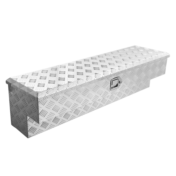 Truck Bed Tool Box, Heavy Duty Aluminum Tool Box with Tread Patterns, Storage Toolbox Chest Organizer with Lock and Key, Ideal for Pickup, Truck Bed, RV, Trailer, 1219 x 340 x 330 mm, Silver