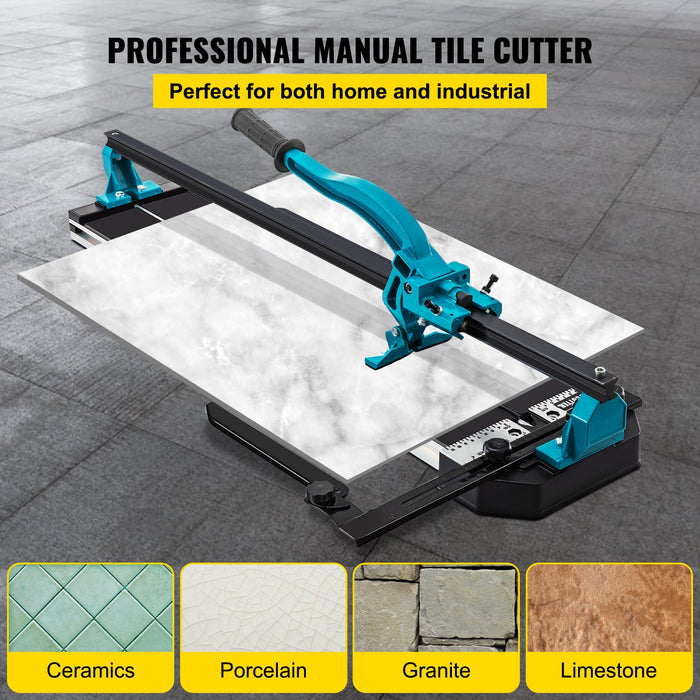 VEVOR Tile Cutter 24in Cutting Tool w/ Laser Guide Single Rail Double Brackets