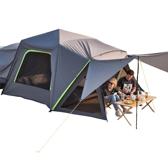 VEVOR SUV Tent for Camping, 10FT L x 10FT W, Waterproof PU2000mm Spacious Double Layer Design for 5-8 Person, SUV Camping Tent with Shade Awning and Mesh Windows, Includes Rainfly and Storage Bag