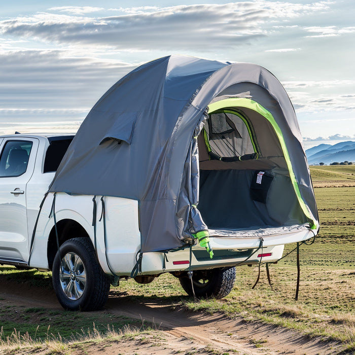 Pickup Truck Tent, Fit 6.4-6.7 ft Truck Tents for Camping, Waterproof PU2000 2-3 Person Sleeping Truck Bed Tent with Double Layer Design Windows, Sturdy Truck Bed Camper Shell with Storage Bag