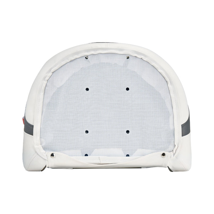 VEVOR Boat Seat, High Backrest, Flip Up Boat Seat Captain Bucket Seat with Thickened Sponge Cushion & Waterproof PVC Leather, Ergonomic Design, Folding Boat Seat for Boats, Yachts, Ships, White & Grey