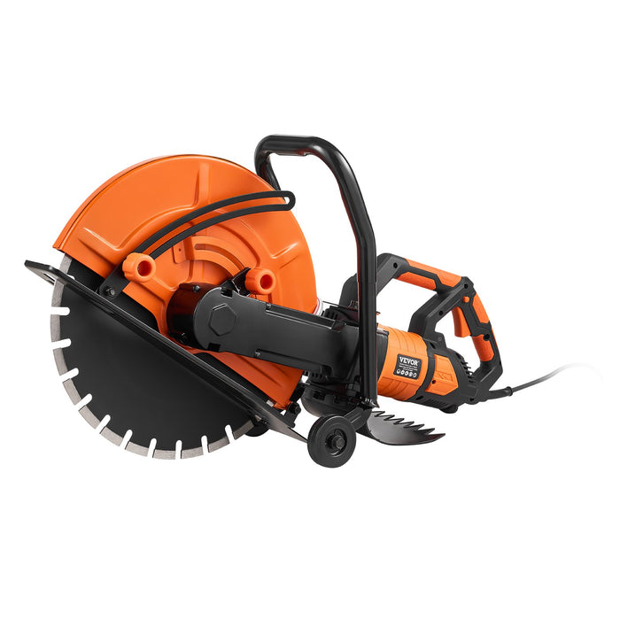 VEVOR Electric Concrete Saw, 16 in, 2800 W 15 A Motor Circular Saw Cutter with Max. 6 in Adjustable Cutting Depth, Wet Disk Saw Cutter Includes Water Line, Pump and Blade, for Stone, Brick