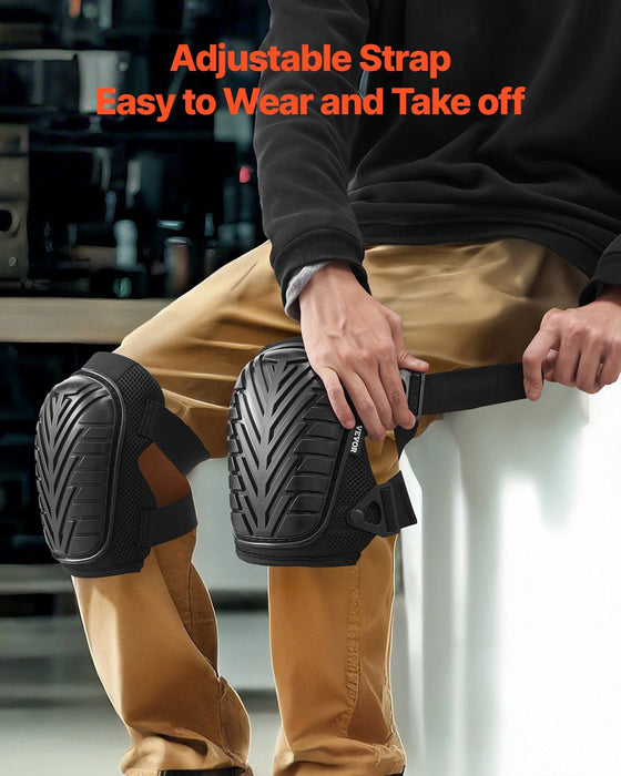 Knee Pads for Work, Heavy Duty Construction Knee Pads with Adjustable Straps & Rivets, Thick Gel Knee Pads with Foam Cushion for All-Round Knee Protection, Fit Men & Women for Flooring Gardening