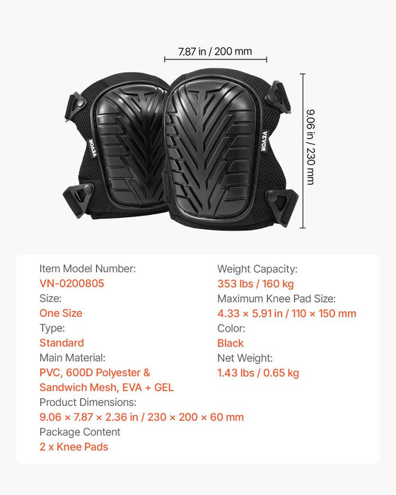 Knee Pads for Work, Heavy Duty Construction Knee Pads with Adjustable Straps & Rivets, Thick Gel Knee Pads with Foam Cushion for All-Round Knee Protection, Fit Men & Women for Flooring Gardening
