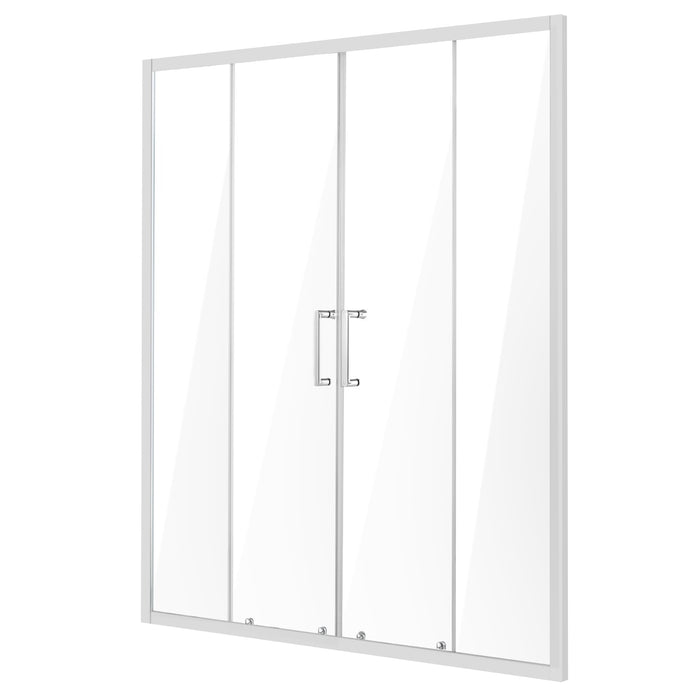 VEVOR Semi-frameless Double Sliding Shower Door SGCC Tempered Glass 1/4" Chrome