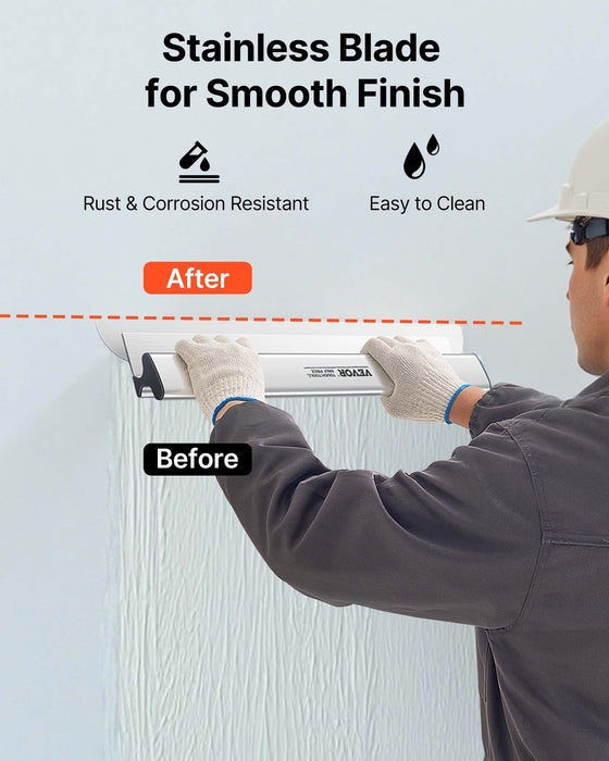 Drywall Skimming Blade Putty Knife Combo 10/24/32in Trowel Tool w/ Handle