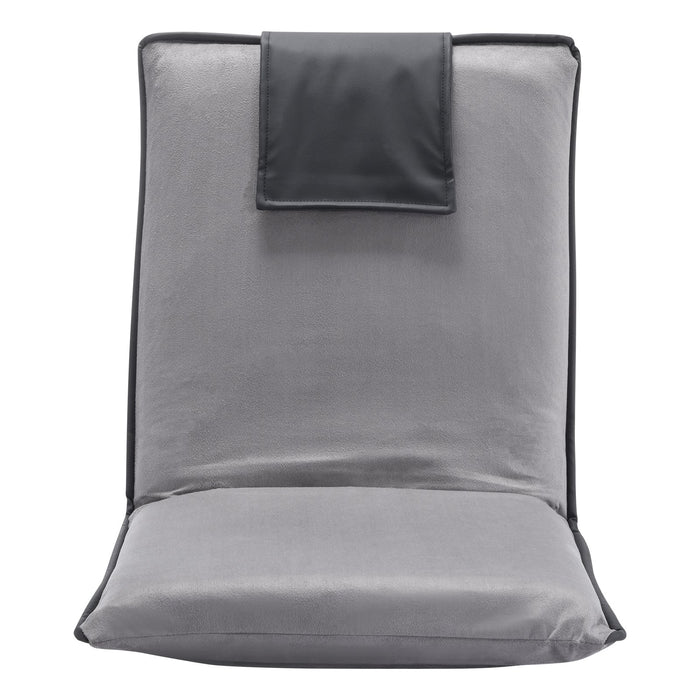 VEVOR Floor Chair, 6-Position Adjustable Meditation Chair with Back Support, Folding Sofa Chair for Reading TV Watching and Gaming, Portable Floor Seat Lounge Sofa Chair for Kids Teens Adults, Gray