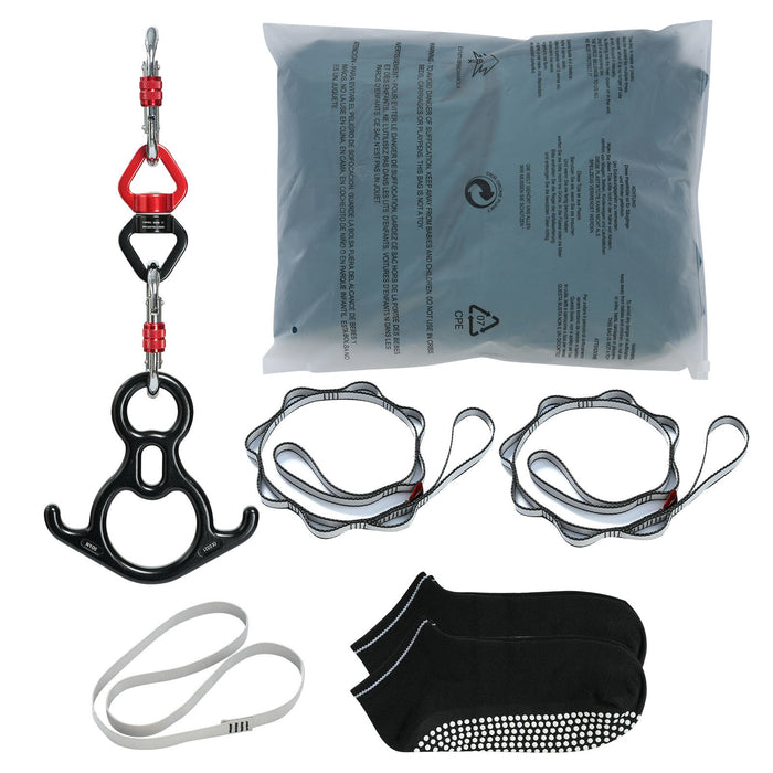 VEVOR Aerial Silk & Yoga Swing, 8 m Length, Aerial Yoga Hammock Kit with 100gsm Nylon Fabric, Full Rigging Hardware & Easy Set-up Guide, Antigravity Flying for All Levels Fitness Bodybuilding, Green