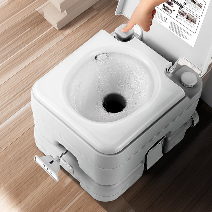 VEVOR Portable Toilet for Camping with Carry Bag, RV Toilet with 3.2 Gal Waste Tank, Push-Button Pressurized Flush Commode, Leak-proof and Odourless Travel Toilet for Adults Kids Camping Car