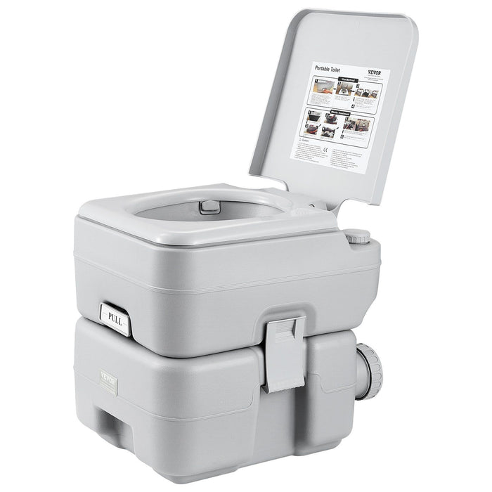 Portable Toilet for Camping, Porta Potty with Carry Bag, 5.3 Gal Waste Tank & 3.2 Gal Flush Tank, Push-Button Pressurized Flush Commode, Leak-proof and Odourless Travel Toilet for Camping Car