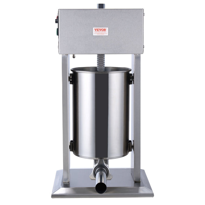 VEVOR Electric Sausage Stuffer, 12 L / 25 LBS Vertical Meat Stuffer, 200W Motor, Stepless Speed Control and Foot Pedal, Made of Food-grade 304 Stainless Steel, 5 Stuffing Tubes for Home, Commercial