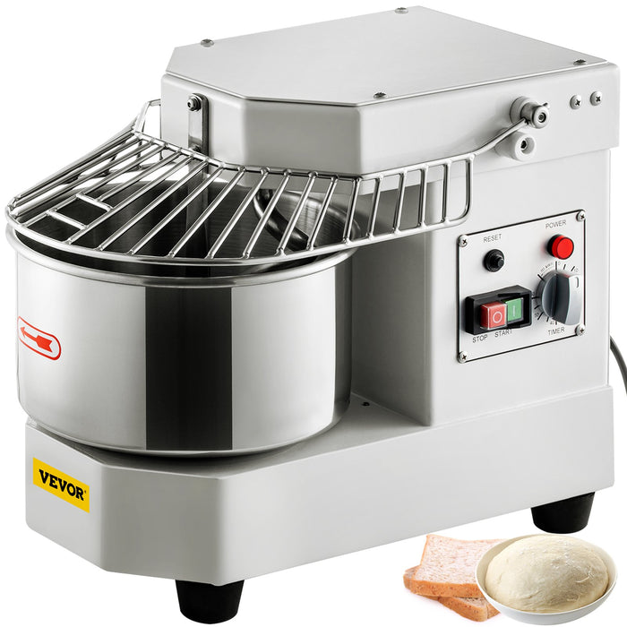 VEVOR Commercial Dough Food Mixer, 8L Large Capacity Stainless Steel Mixer with Bowel, Hook, Shield, Reset Button, 450W Tilt-Head Kitchen Dough Mixers for Cake, Cream, Egg Fluid, Fillings