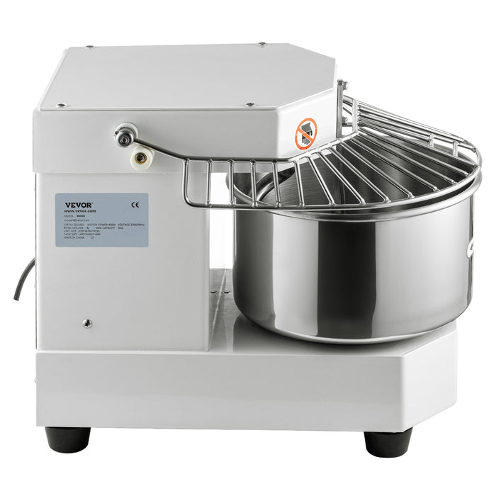 VEVOR Commercial Dough Food Mixer, 8L Large Capacity Stainless Steel Mixer with Bowel, Hook, Shield, Reset Button, 450W Tilt-Head Kitchen Dough Mixers for Cake, Cream, Egg Fluid, Fillings
