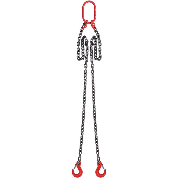 Chain Sling, 8 mm x 150 cm Lifting Chains with Hooks, G80 Engine Chain Hoist Lifts, 3 Ton Capacity Lifting Sling Chains for Engine Hoist, Engine Lift Chain with 2 Leg Grab Hooks, Heavy Duty