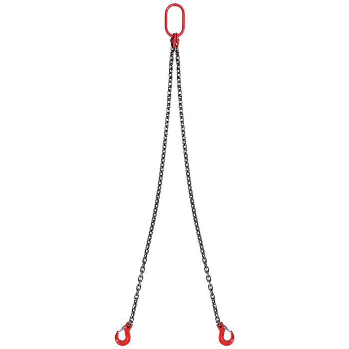 Chain Sling, 8 mm x 150 cm Lifting Chains with Hooks, G80 Engine Chain Hoist Lifts, 3 Ton Capacity Lifting Sling Chains for Engine Hoist, Engine Lift Chain with 2 Leg Grab Hooks, Heavy Duty
