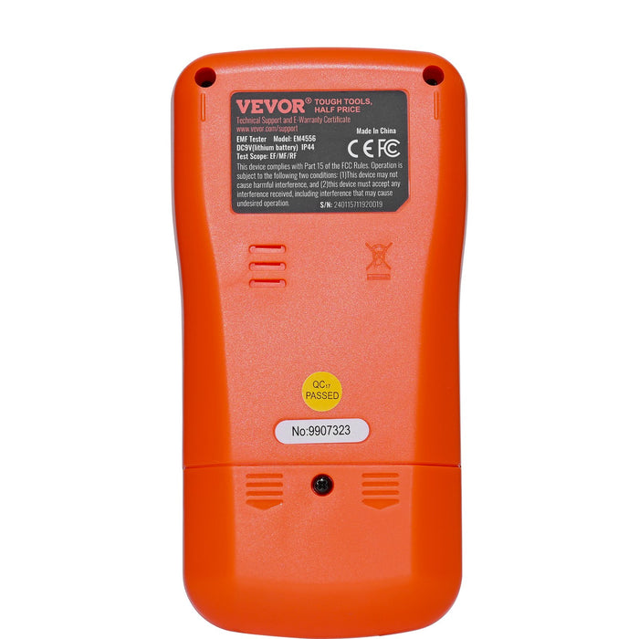VEVOR 3-in-1 EMF Meter, 5Hz-6GHz, Handheld Rechargeable Electromagnetic Field Radiation Detector, Digital LCD EMF Tester for EF MF RF Home Inspections Outdoor Ghost Hunting 5G Cell Tower Temperature