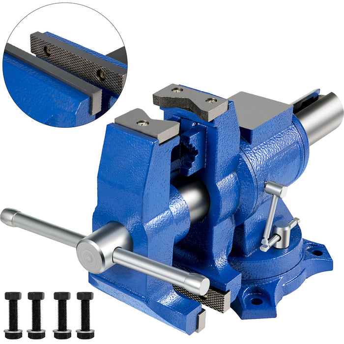 VEVOR Multipurpose Bench Vice 5" 30Kn Heavy Duty with 360° Swivel Base and Head