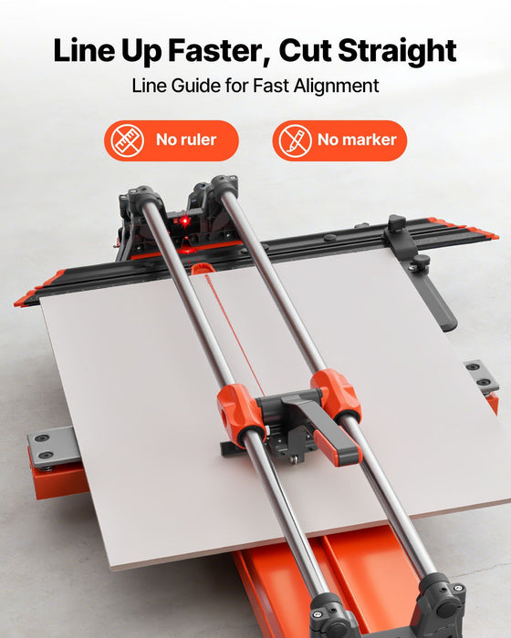 1000 mm Manual Tile Cutter, Upgraded Sliding Head Cutting Tool with Spring-Loaded Base, Angle Fence, Tungsten Carbide Cutting Wheel, Alignment Guide, for DIY Pros, Ceramic, Floor & Wall Tiles