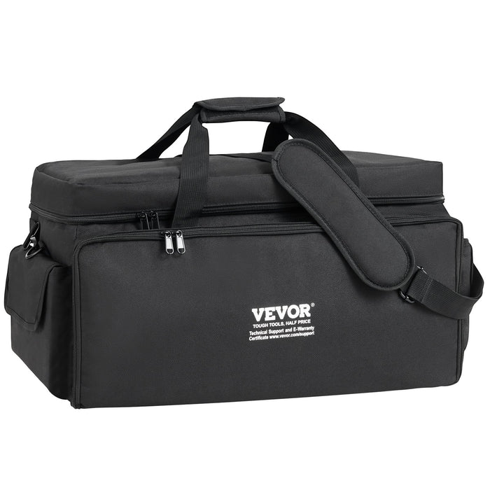 VEVOR DJ Cable File Bag, 1200D Oxford Fabric, DJ Gig Bag with 9 Detachable Divider 4.92 ft Padded Shoulder Strap Plastic Bottom Pad, 600 x 300 x 325 mm DJ Wire Bag for DJ Gear Musical Accessories