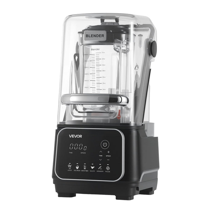 Blender, 2L Professional Countertop Blenders with Shield, 2200W 26000RPM Kitchen Food Processor Combo, Self-Cleaning, Speed Adjustable, 6 Preset Menu for Smoothies, Ice Crushing, Puree, Black
