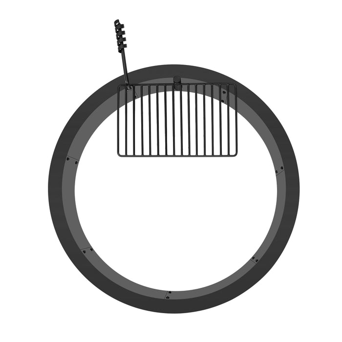 VEVOR Fire Pit Ring, Fire Pit Insert with Barbecue Fire Ring, 35-In Outer/31-In Inner Diameter, 8.5in Height, Carbon Steel Liner DIY Campfire Ring above/In-Ground, for Outdoor Camping, Bonfires