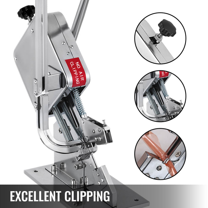 VEVOR Manual U-shape Sausage Clipper Clipping Machine Food Clipping Maker for Sausage Packing Sealing with 2 Boxes of Buckles 8000pcs
