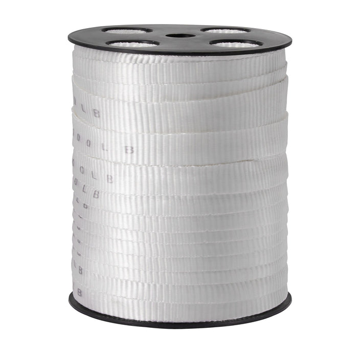 VEVOR Polyester Pull Tape, 1.9 cm x 80.8 m Mule Tape Flat Rope, 1134 kgf Tensile Capacity, Printed Webbing Cable Pulling Tape for Packaging, Gardening, Commercial Electrical, Conduit Work, White