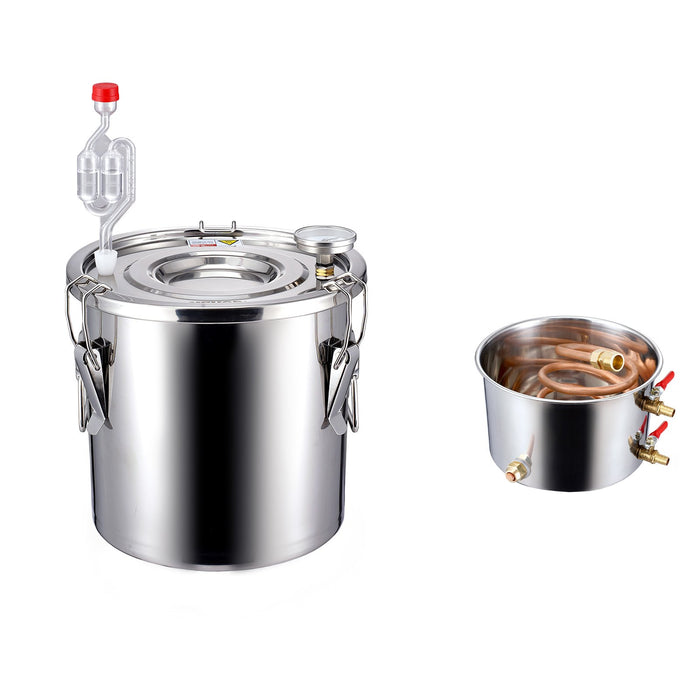 VEVOR Moonshine Still 3 Gal Water Alcohol Distiller Brewing Kit Stainless Steel