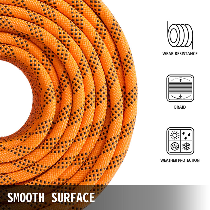 VEVOR 1.43cm Double Braid Polyester Rope 6096cm Nylon Pulling Rope 498.95kg High Force Polyester Load Sailing Rope(1.43cm-6096cm)