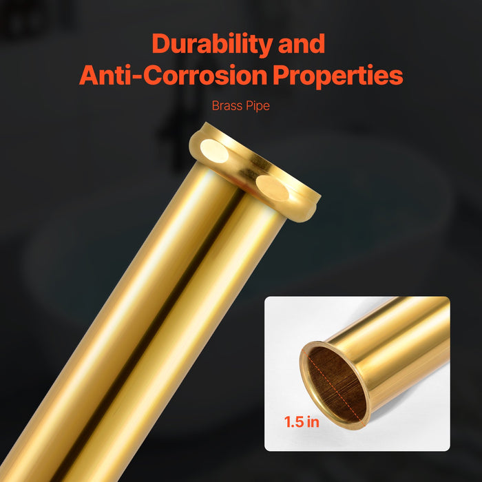 VEVOR PVC Freestanding Tub Drain Kit, 2 Brass Tail Pipes, Bathtub Drain Rough-in Kit, with PVC Adapter of Tailpiece, Compatible with Freestanding Bathtubs, Floor Mounted Bathtubs and Island Bathtubs