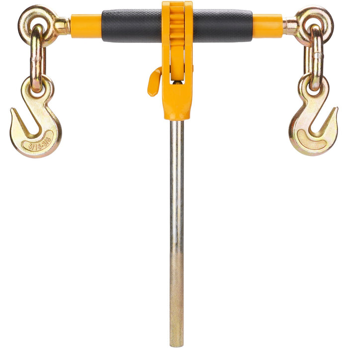 VEVOR Ratchet Chain Binder, 5/16"-3/8" Heavy Duty Load Binders with G80 Chains, 7100 lbs Secure Load Limit, Labor-saving Anti-skid Handle, Tie Down Hauling Chain Binders for Flatbed Truck Trailer, 2 P