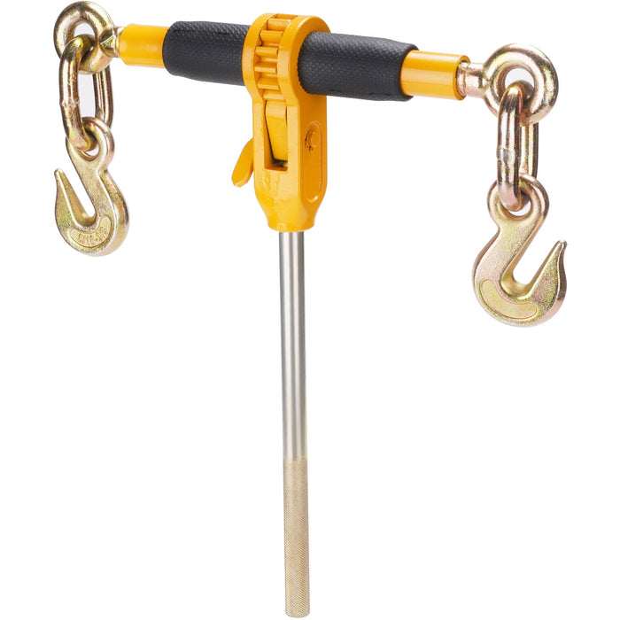 VEVOR Ratchet Chain Binder 2PCS, 0.9-1.2 cm Heavy Duty Load Binders, with G80 Chains 5443 kg Secure Load Limit, Labor-saving Anti-skid Handle, Tie Down Hauling Chain Binders for Flatbed Truck Trailer