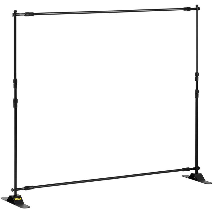 VEVOR Telescopic Backdrop Banner Stand 8' x 8' Banner Stand Adjustable Step and Repeat Backdrop Banner Stand Retractable Banner Stand with Carrying Bag (8 ft)