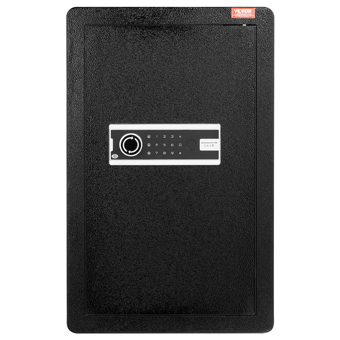 VEVOR Single Door 3.5 cu.ft Safe Box with Key Lock & Password, Safe Lock Box with Fireproof Bag, Key Rack, LED Light, and 2 Shelves for Money, Documents, Jewelry, and Valuables, Black