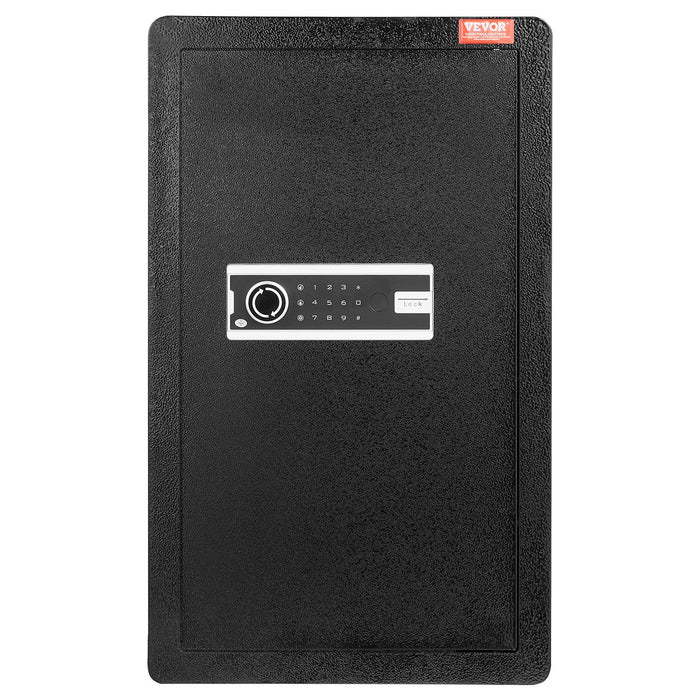 VEVOR Single Door 4.0 cu.ft Safe Box with Key Lock & Password, Safe Lock Box with Fireproof Bag, Key Rack, LED Light, 2 Shelves, and 1 Cabinet for Money, Documents, Jewelry, and Valuables, Black