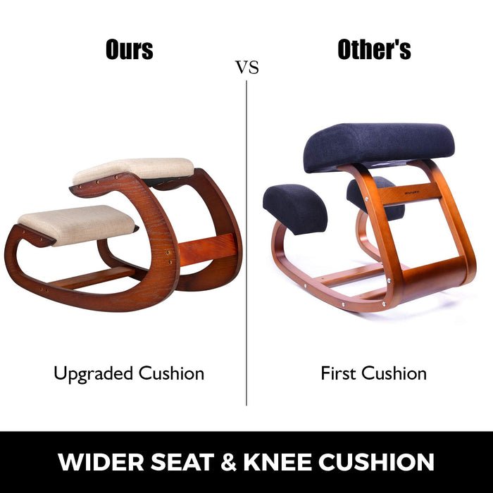 Vevor Ergonomic Kneeling Chair Wooden Neck Pain Relief Relieve Fatigue Wood Stool