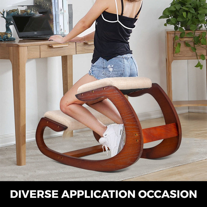 Vevor Ergonomic Kneeling Chair Wooden Neck Pain Relief Relieve Fatigue Wood Stool