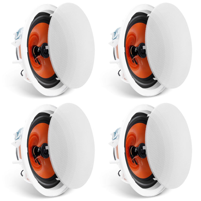 VEVOR 4 PCs 203.2 mm in Ceiling Speakers, 100-Watts, Flush Mount Ceiling & in-Wall Speakers System with 8ΩImpedance 89dB Sensitivity, for Home Kitchen Living Room Bedroom or Covered Outdoor Porches