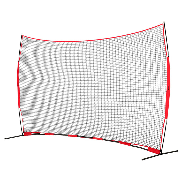 VEVOR Barricade Backstop Net, 16x10 ft Ball Sports Barrier Netting, Portable Practice Equipment with Carry Bag, Protection Screen for Baseball Softball Lacrosse Soccer Hockey Training, for Backyard