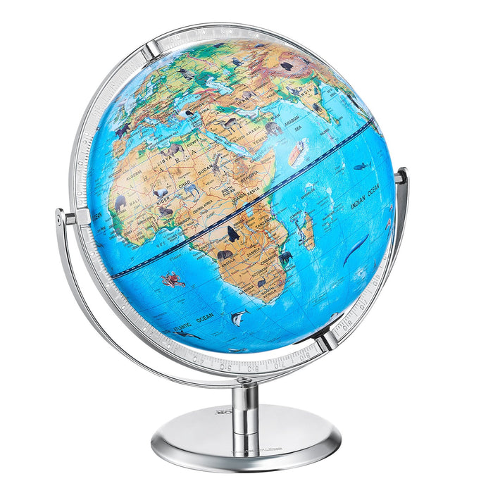 VEVOR Educational Globe for Kids, 254 mm, Interactive AR World Globe with AR Golden Globe APP LED Night Lighting Rotation, STEM Toy Gifts for Kids Compatible with Android or iOS Devices
