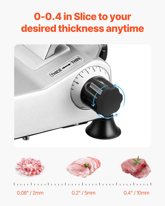 VEVOR Meat Slicer 180W 250 mm Electric Deli Food Slicer for Meat Bread Cheese