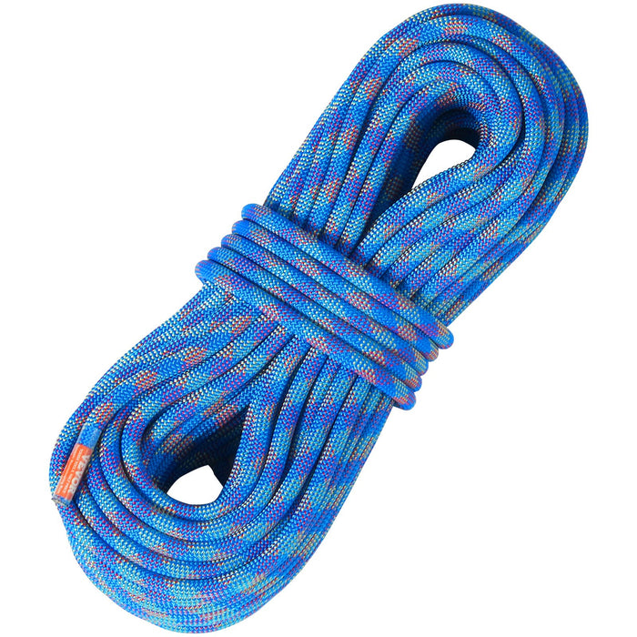 VEVOR 10.2mm Dynamic Climbing Rope, 40M(131ft) Outdoor Rock Climbing Rope 25KN Breaking Tension, Stretchable Fiber Rope with Steel Snap Hooks for Escape, Rappelling, Fire Rescue, Blue
