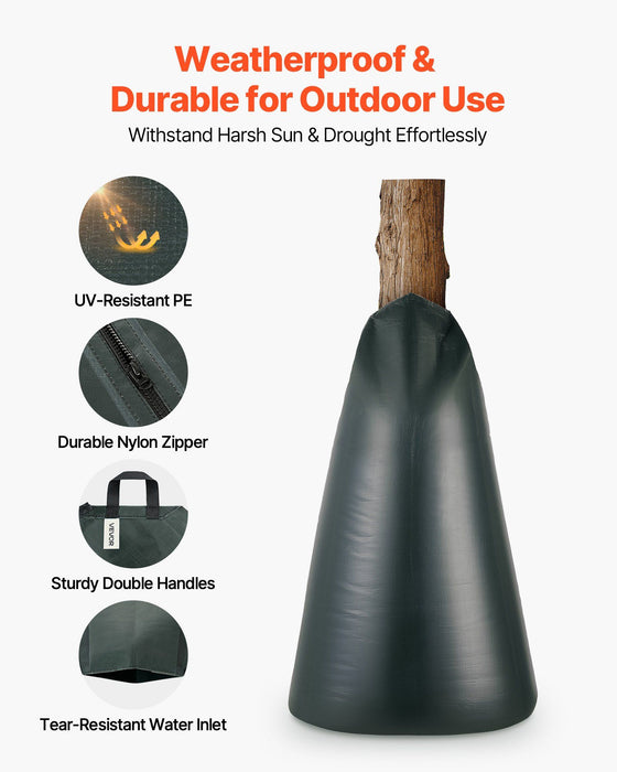 75.7 L Tree Watering Bags, 4 Pack 3-4 Hours Slow Release Gator Bags for Trees, Heavy Duty PE Tree Drip Irrigation Bag with Zipper, Durable & Reusable Deep Root Shrub Watering Bag