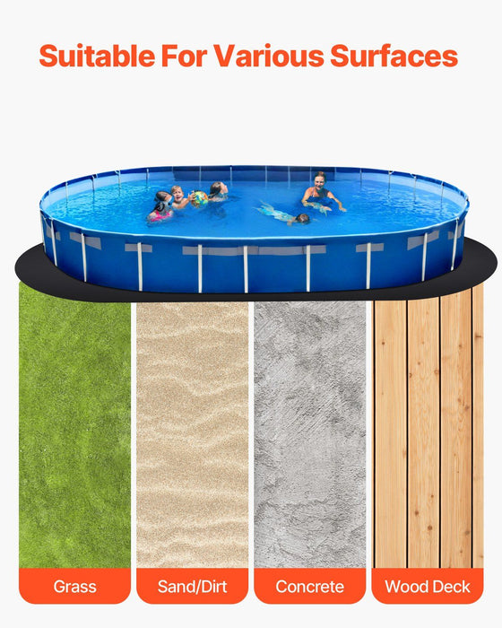 Oval Pool Liner Pad, 18 x 33 ft Pool Liner Pad for Above Ground Swimming Pools, Extra-Thick Pool Mat, Prevents Punctures, Recycled Geotextile Material Underlayment Pad, Extend Liner Life